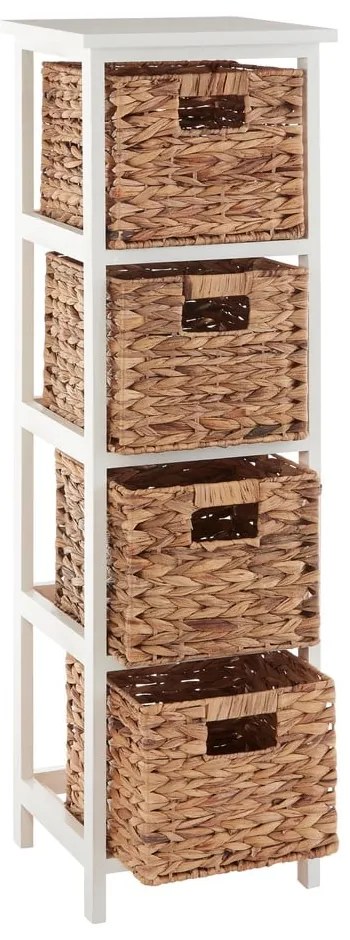 Шкаф за баня от масивна дървесина от павловния в бяло и натурално 32x100 cm Padstow - Premier Housewares