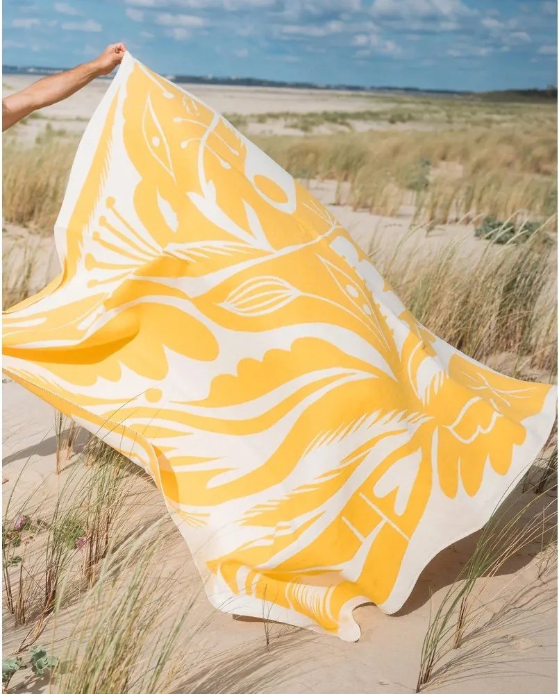 Жълто одеяло 165x200 cm Lino – noo.ma