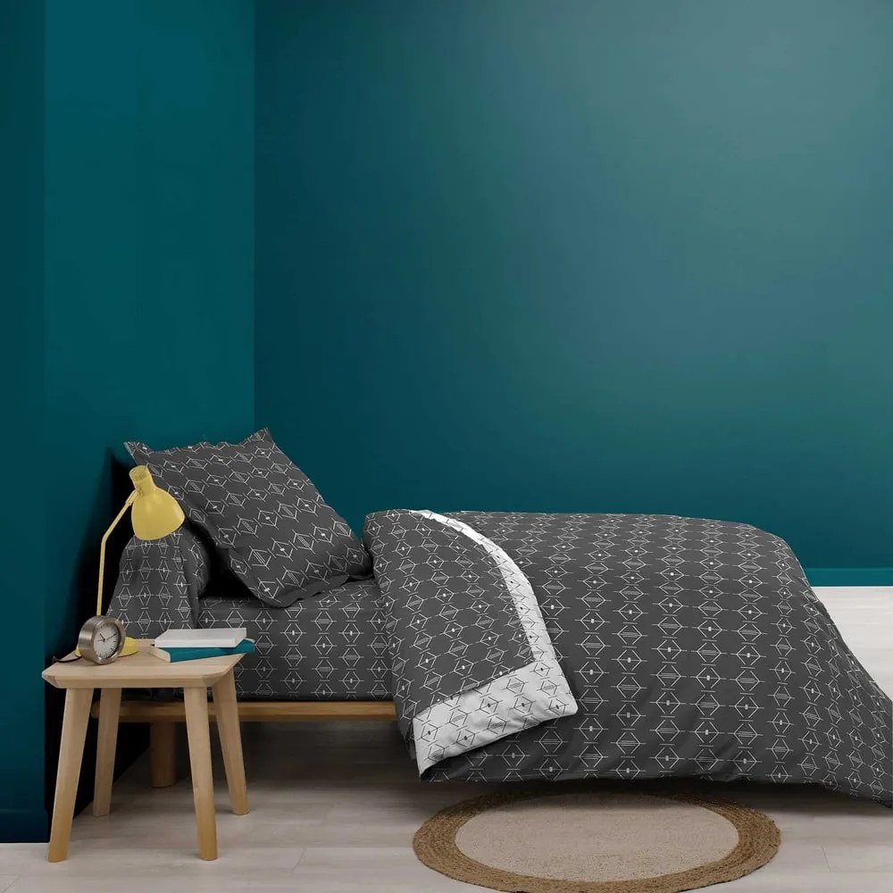 Тъмносива единична памучна олекотена завивка 140x200 cm Aristide – douceur d'intérieur