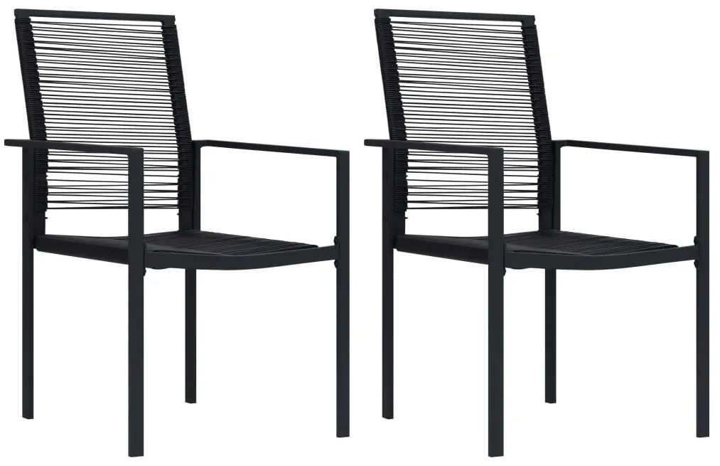 Sonata H Градински столове, 2 бр, PVC ратан, черни