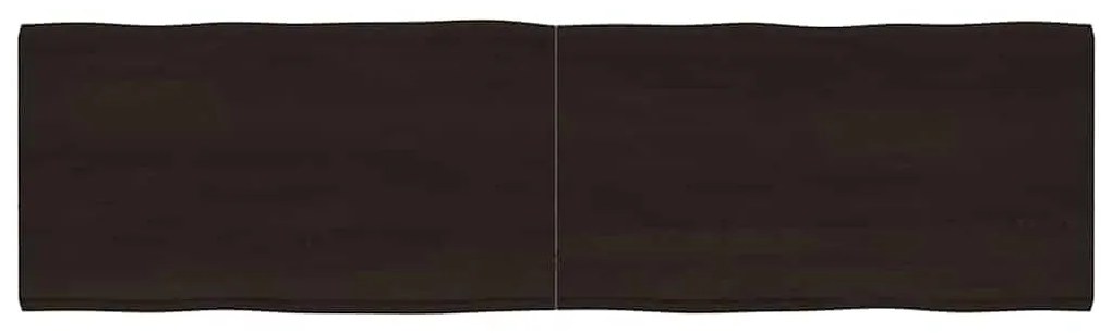 364042 vidaXL Плот за маса тъмнокафяв 180x50x(2-4) см обработен масивен дъб