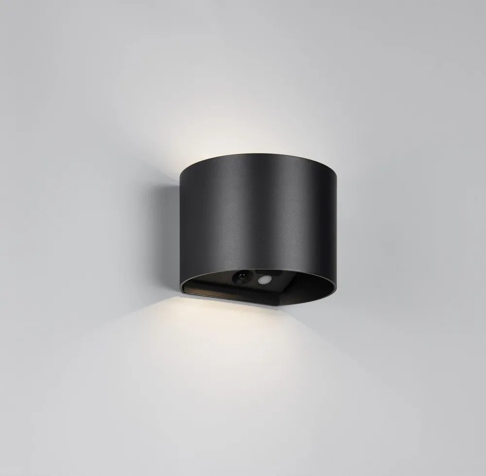 LED стенно външно осветително тяло с USB със сензор за движение (височина 10 cm) Genie – Reality