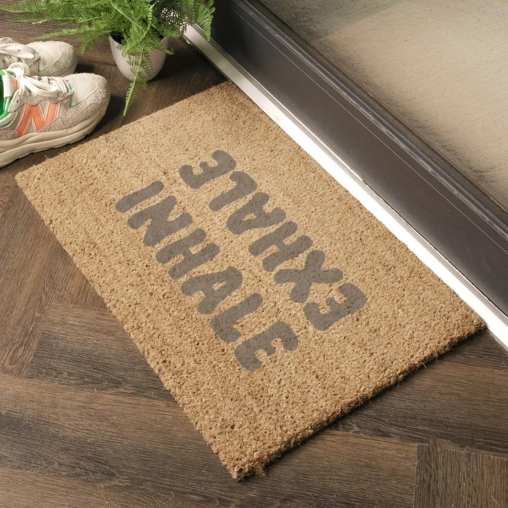 Изтривалка от кокосови влакна 60x90 cm Inhale Exhale – Artsy Doormats