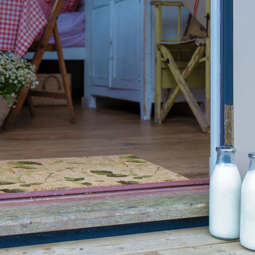 Изтривалка от кокосови влакна 40x60 cm Watercolour Leaves – Artsy Doormats