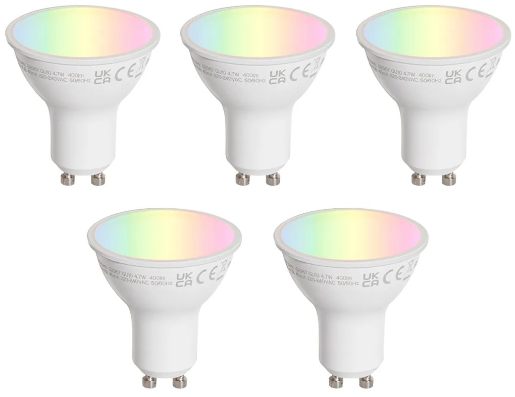 Комплект от 5 GU10 50mm LED крушки прозрачни 4.7W 400 lm 2200-2400K