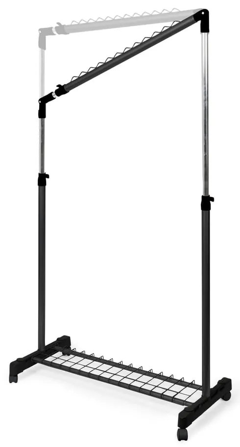 Черна метална телескопична/на колелца стойка за дрехи Under Stairs – Compactor