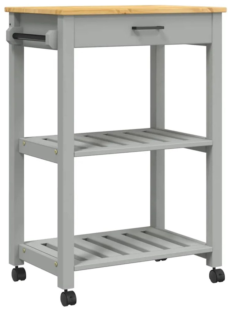 376092 vidaXL Кухненска количка "MONZA" 60x40x88,5 см борово дърво масив