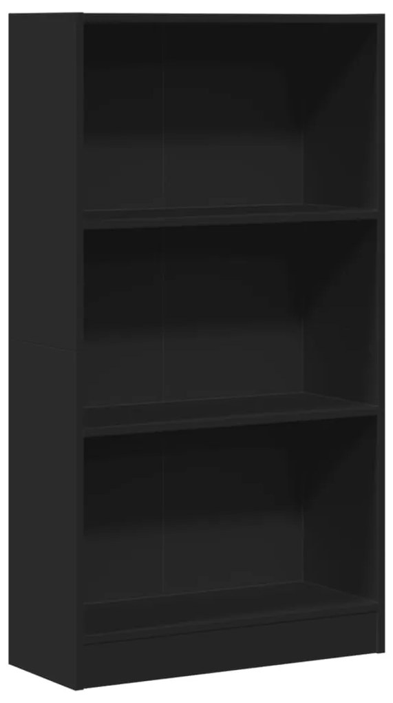 857804 vidaXL Библиотека черна 60x24x109 см инженерно дърво