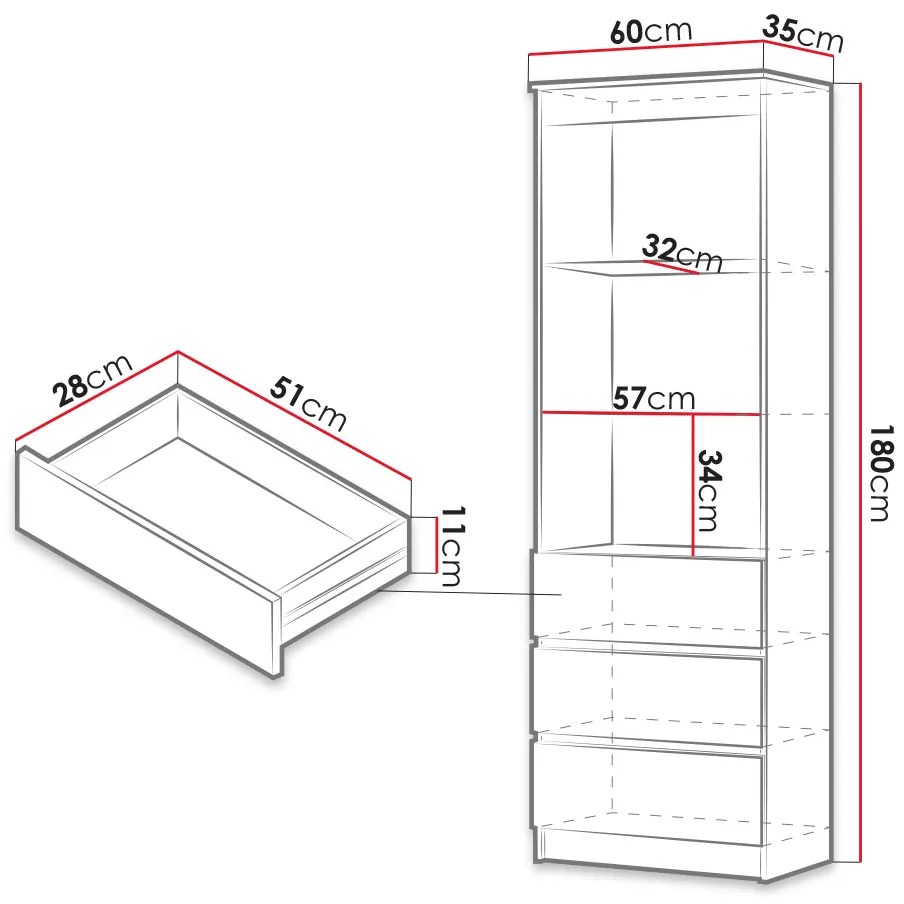 Библиотечка Rack 3D-Бял