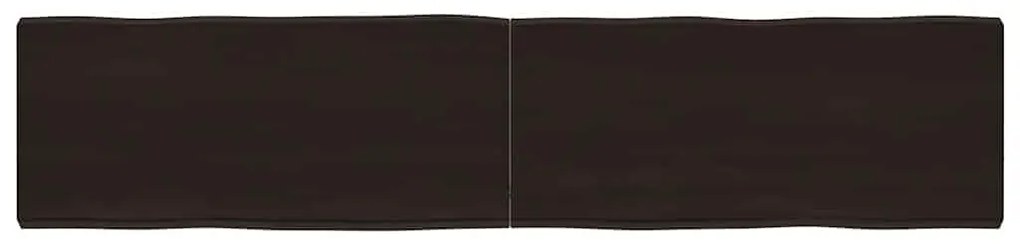 364041 vidaXL Плот за маса тъмнокафяв 180x40x(2-6) см обработен масивен дъб