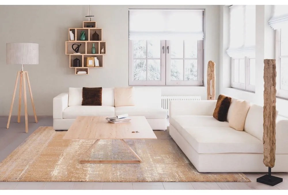 Кафяв вълнен килим 100x180 cm Layers - Agnella