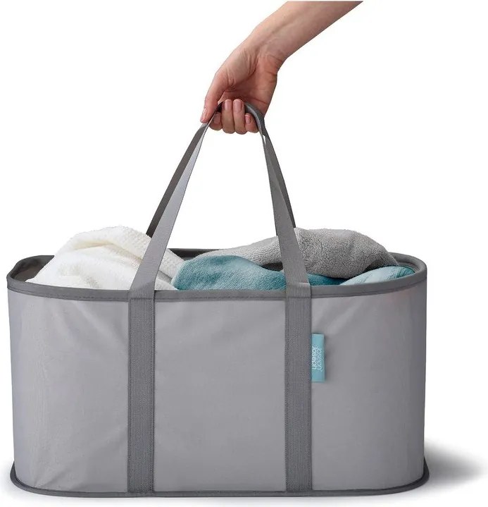 Сив текстилен сгъваем кош за пране 35 l Duo – Joseph Joseph