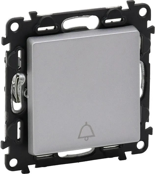 Legrand Бутон NO/NC със символ звънец цвят алуминий Valena Life  - 752315