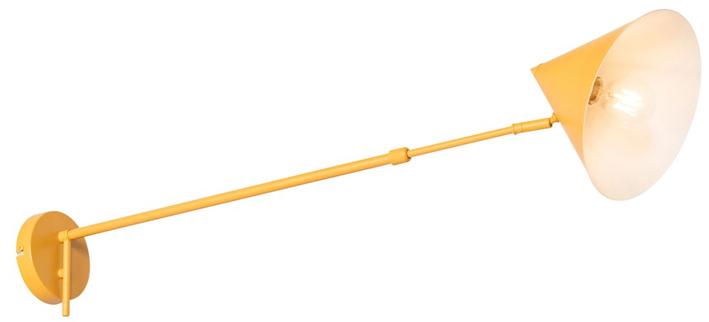 Дизайнерска стенна лампа жълта регулируема - Triangolo