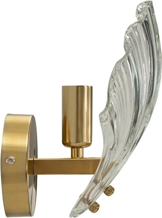 Стъклена стенна лампа в златист цвят Da Muro Shell – Mauro Ferretti