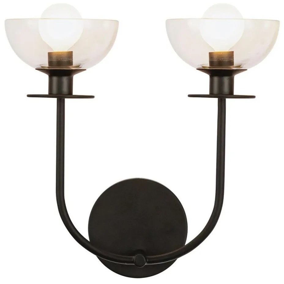 Alora Mood ALM-SYLVIA-2WB-BK-CL - Стенно осветително тяло SYLVIA 2xE14/40W/230V, черно