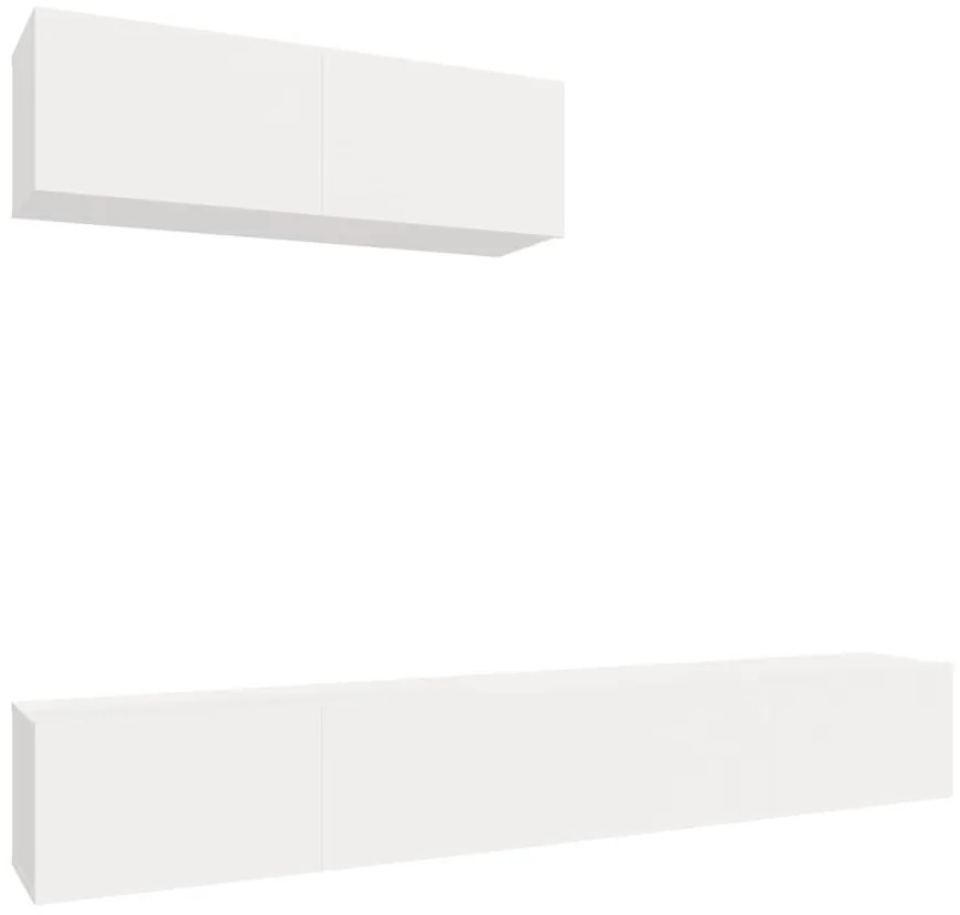 3114478 vidaXL Комплект ТВ шкафове от 3 части, бял, инженерно дърво