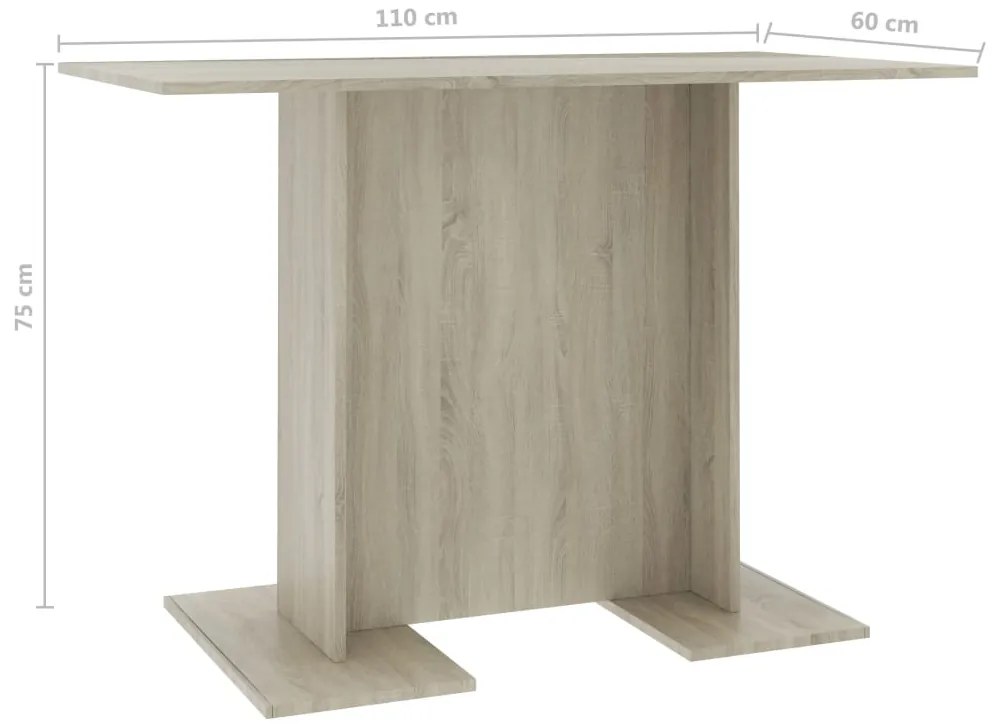 Трапезна маса, дъб сонома, 110x60x75 см, инженерно дърво