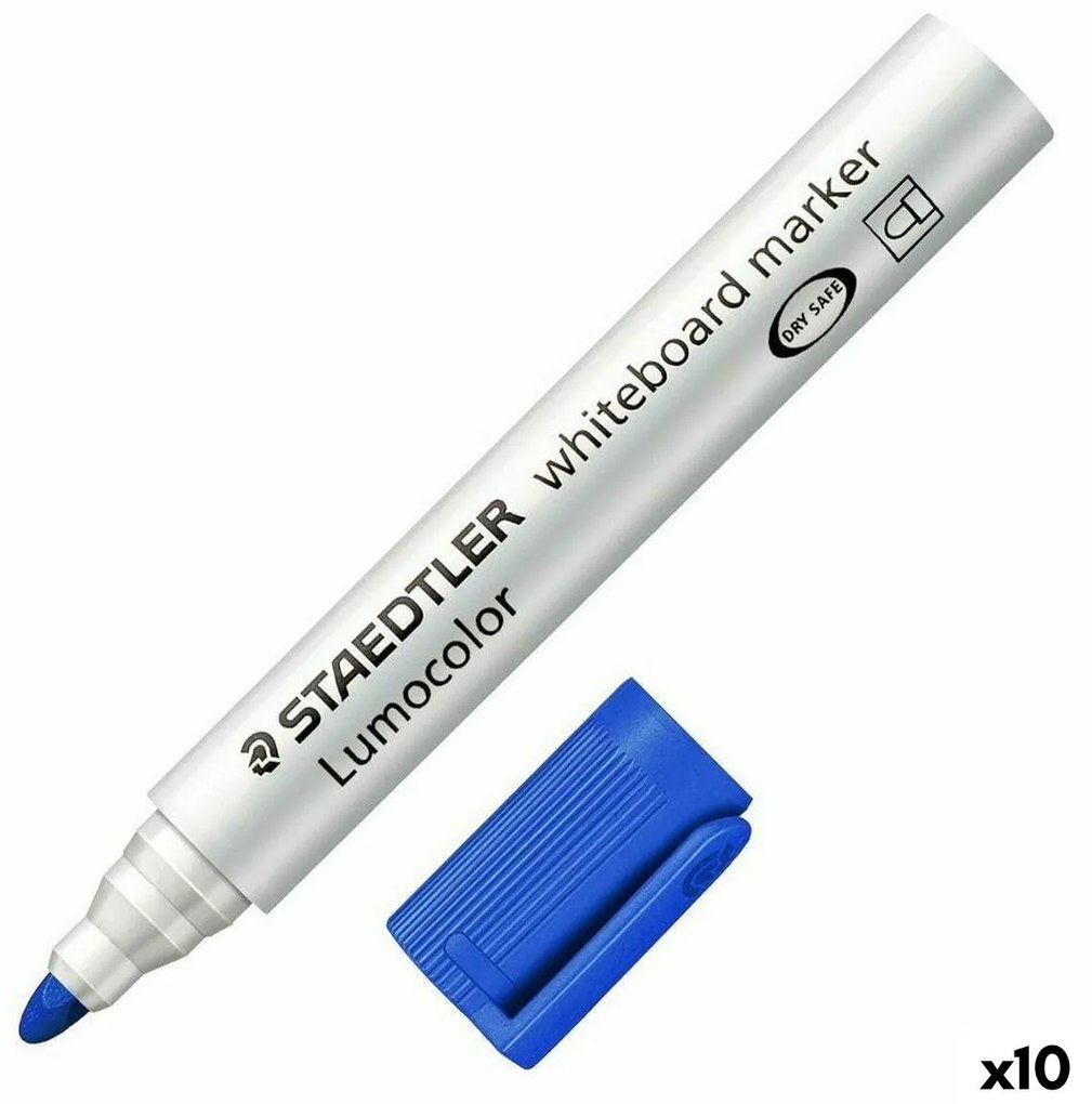 Плумастер Staedtler Бяла дъска Син (10 броя)