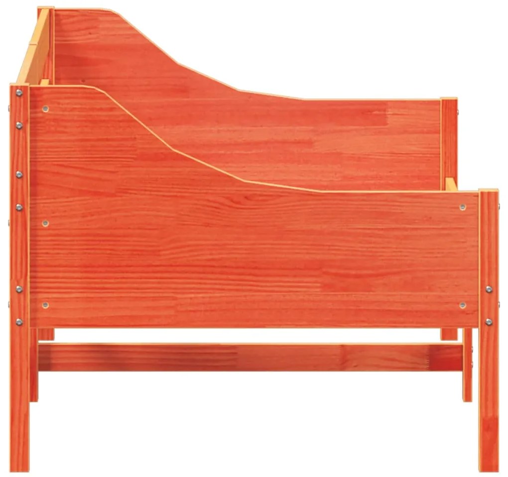 Дневно легло без матрак, восъчнокафяв, 90x200 см, бор масив