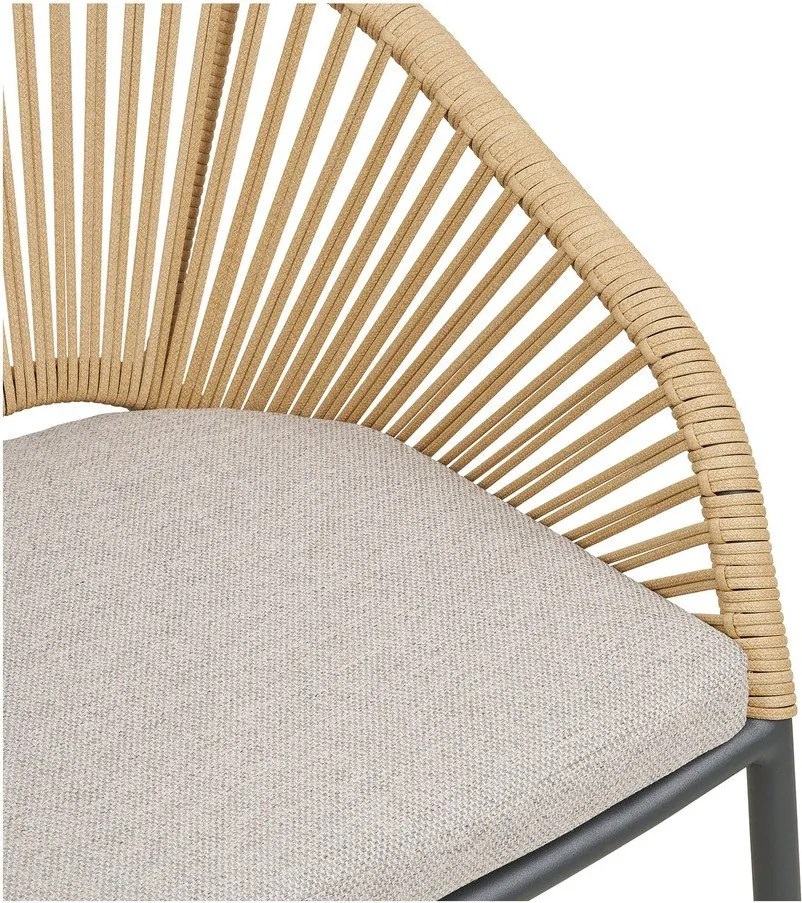 Бежов градински стол метален/подплатен Novella – House Nordic