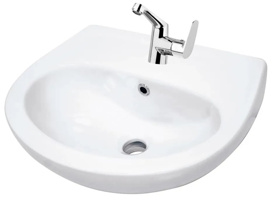 Deante - Конзолна мивка JASMIN 45,7x36,4 + смесител за умивалник LEMON