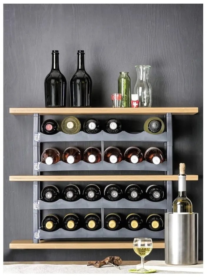 Сива пластмасова стойка за вино Vario - Rotho