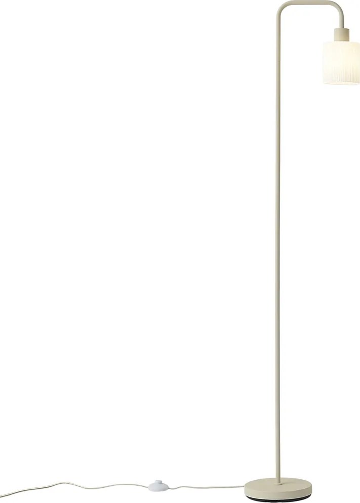 Скандинавска подова лампа бежова с бяло стъкло - Wisp