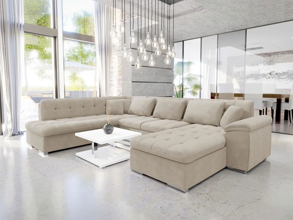 Ъгъл диван Niko Bis-Екрю-десен