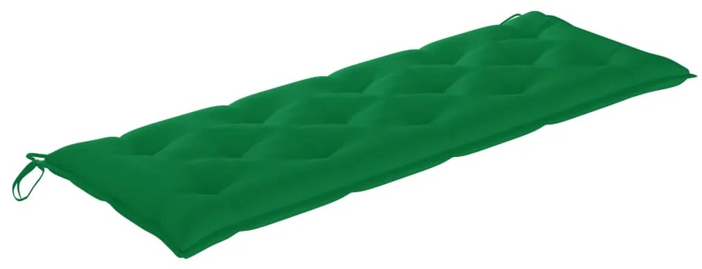3063326 vidaXL Стифираща градинска пейка с възглавница, 159 см, тик масив