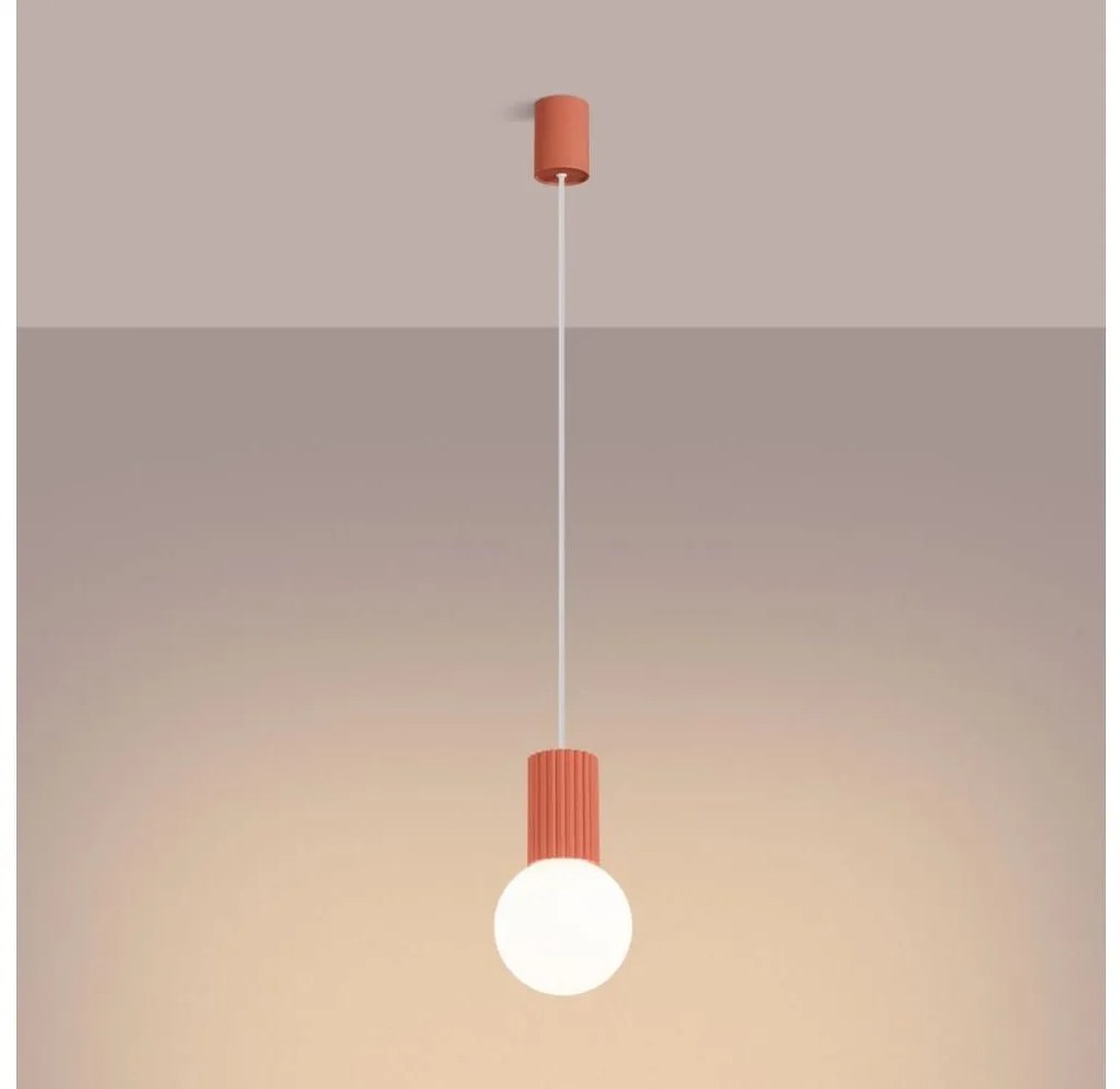 Sollux SL.1754 - Пендел HALO 1xG9/8W/230V Ø 12 см розов