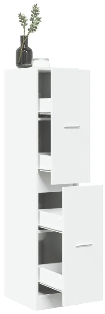855169 vidaXL Аптекарски шкаф, бял, 30x41x144,5 см, инженерно дърво
