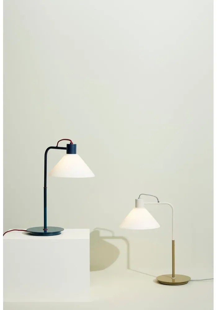 Бяла настолна лампа със стъклен абажур (височина 44 cm) Spot – Hübsch