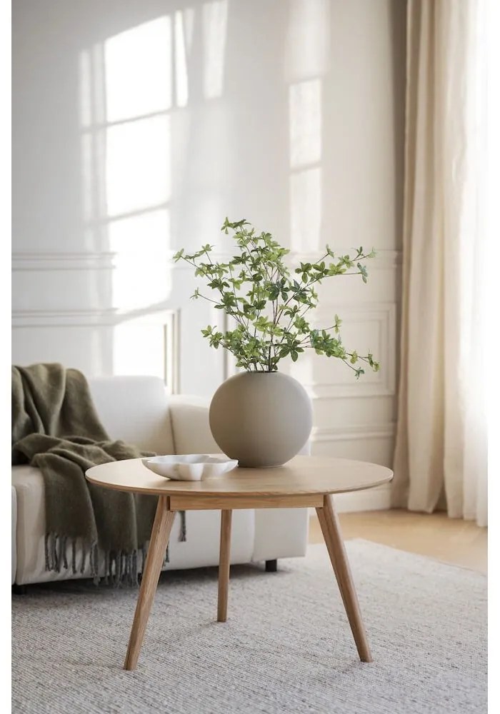 Кръгла маса за кафе в дъбов декор в естествен цвят 90x90 cm Yumi - Rowico