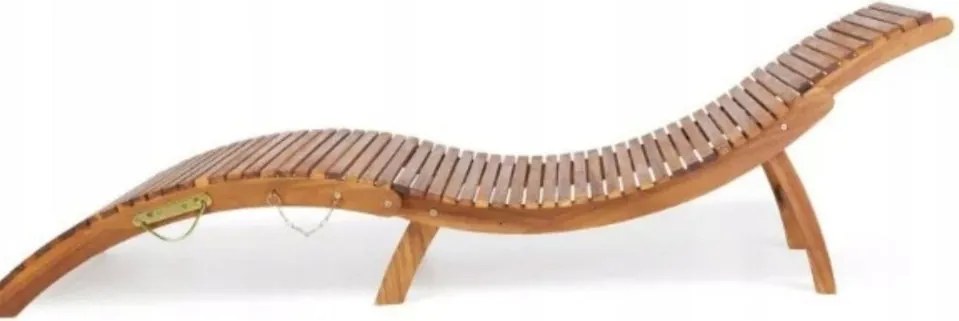 Сгъваем дървен шезлонг от акациева дървесина