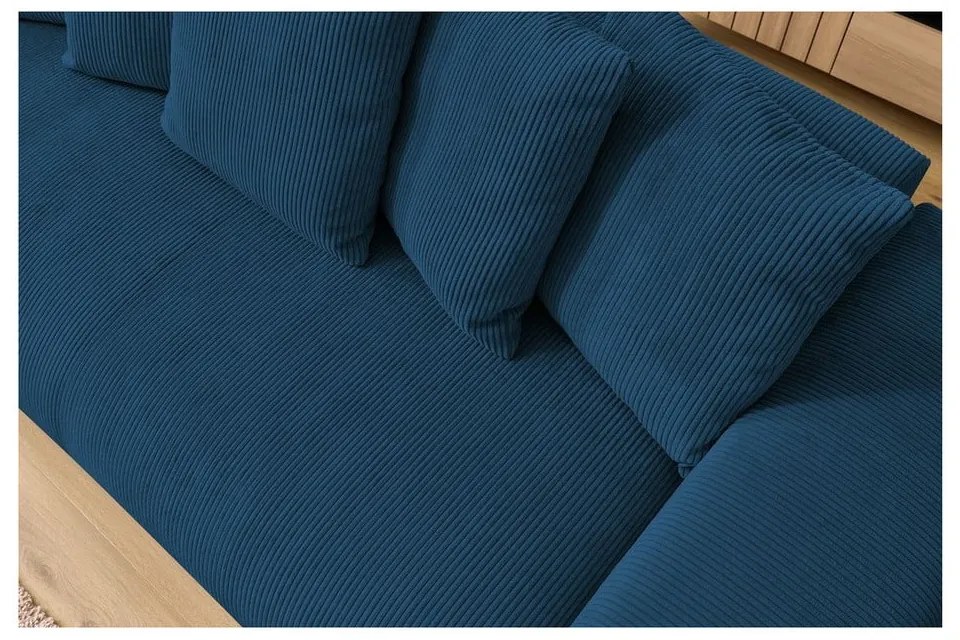 Тъмносин диван от рипсено кадифе 280 cm Voltaire – Bobochic Paris