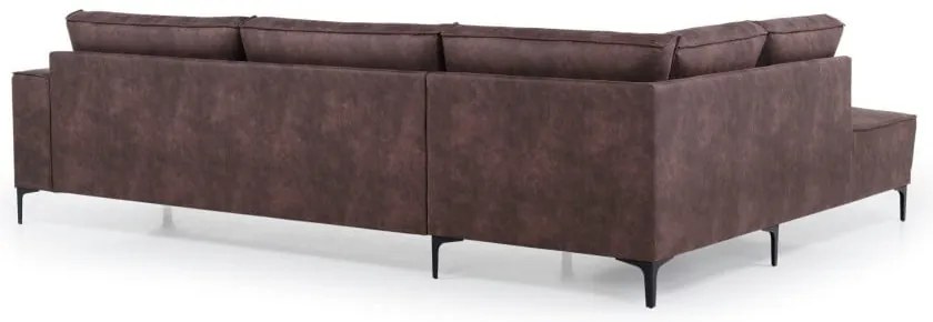 Кафяв ъглов диван от изкуствена кожа (ляв ъгъл) Copenhagen - Scandic