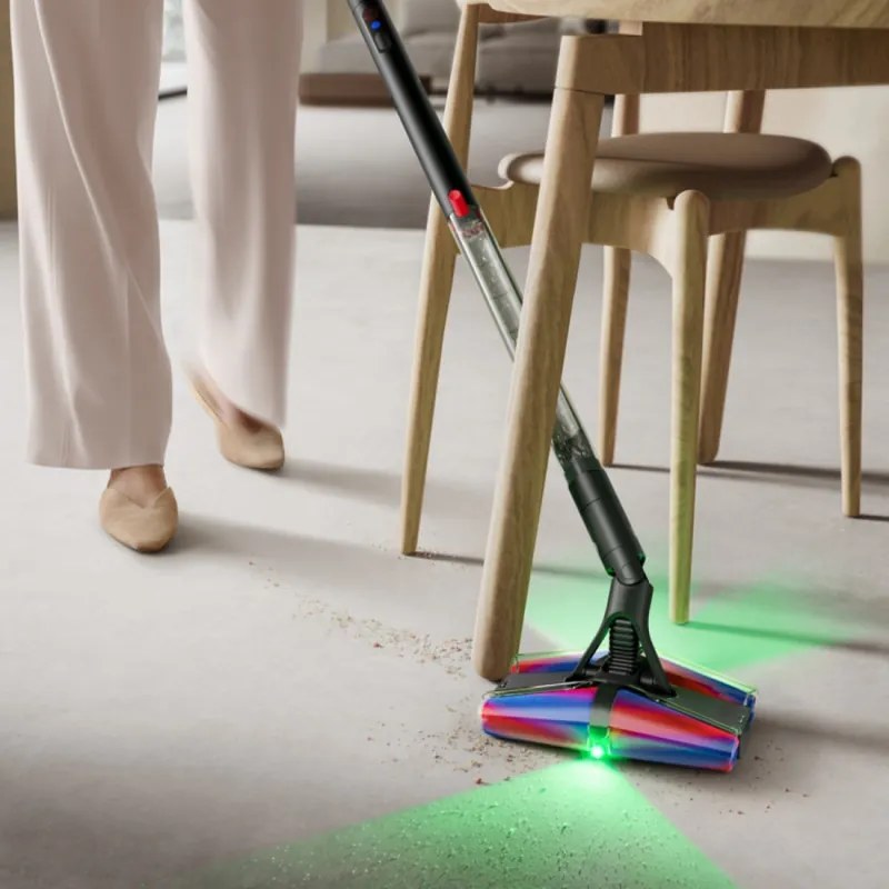 Вертикална прахосмукачка Dyson PencilVac Fluffycones 492689-01, 55 AW, 30 мин, 80 мл, 140000 Hyperdymium™, Ултратънък дизайн, LED осветление, Черен
