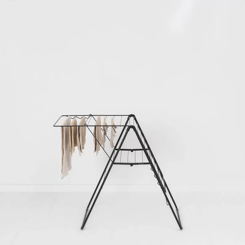 Сушилник за дрехи Brabantia Hangon 1004165, 20 м, 6 закачалки, Регулируем, Заключване за деца, Черен/мат