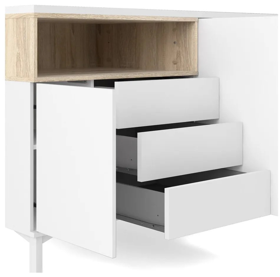 Бял скрин 176x90x49 cm Roomers – Tvilum