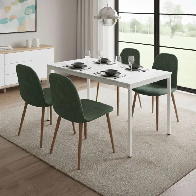 Кухненска маса от бял мрамор 120 x 60 cm - универсална маса за 4-5 души