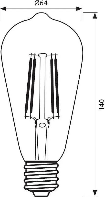 LED крушка VIVALUX DEY VINTAGE LED, 6W, E27, 2700K
