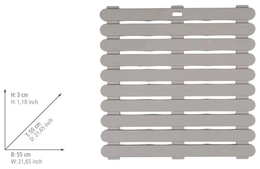 Бежов пластмасов килим за баня 55x55 cm – Wenko