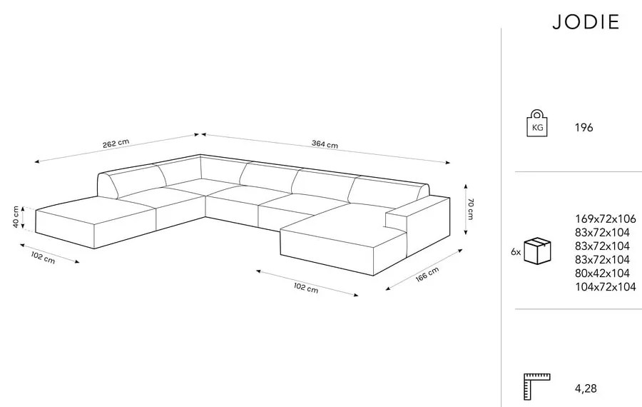 Бежов ъглов диван (ляв ъгъл) Jodie - Micadoni Home
