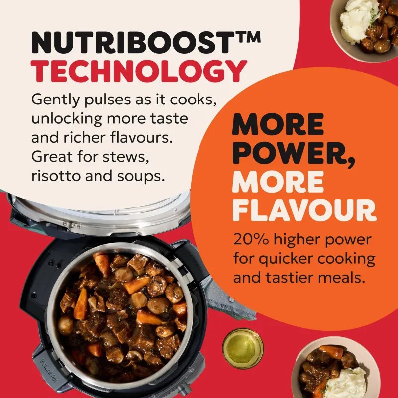 Мултикукър Instant Pot Pro Max 60 WiFi, 1200W, 5.7 л, 10 програми, Nutriboost, WiFi управление, LCD дисплей, Неръждаема стомана, Черен