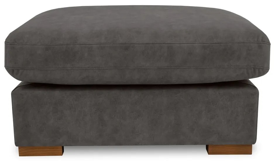 Антрацитен табуретка от изкуствена кожа Hamburg – Scandic