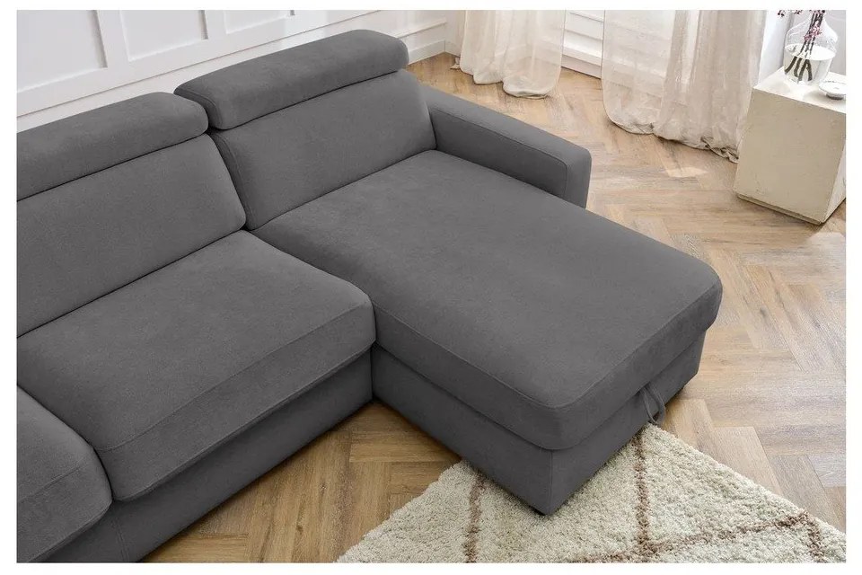 Тъмносив разтегателен ъглов диван (променлив) Monaco – Bobochic Paris
