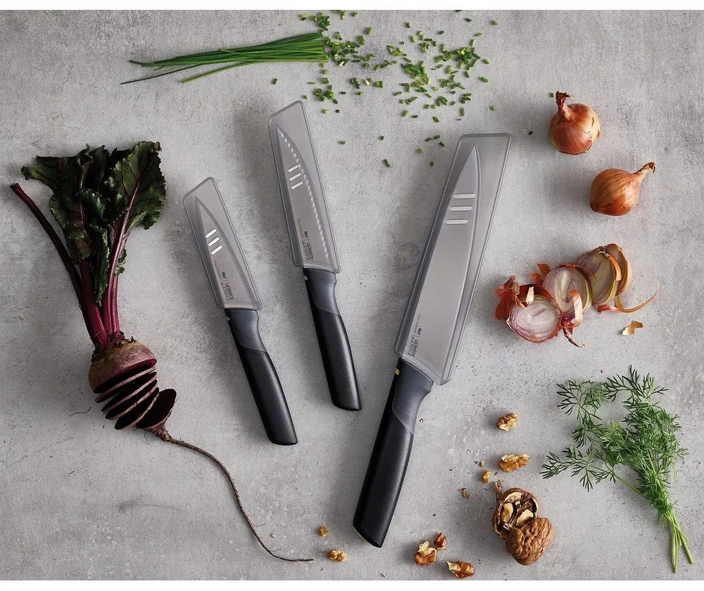 Комплект ножове с покритие 3 бр. от неръждаема стомана Elevate – Joseph Joseph