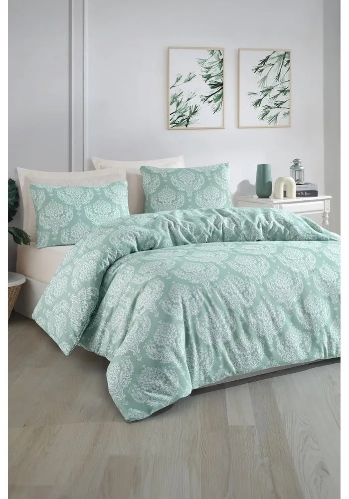 Зелено двойно спално бельо 200x200 cm Post – Mijolnir