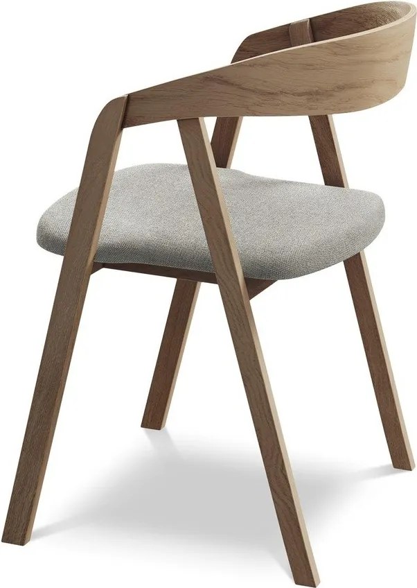 Светлосив трапезен стол от масивна дървесина Erika – Makamii